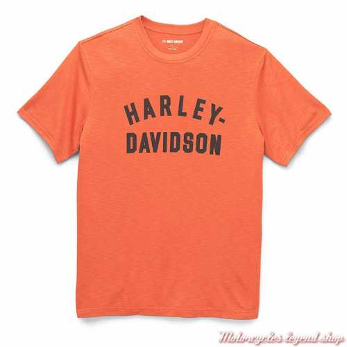 T-shirt Premium Staple orange Harley-Davidson homme, modal, polyester, manches courtes, 96329-22VM