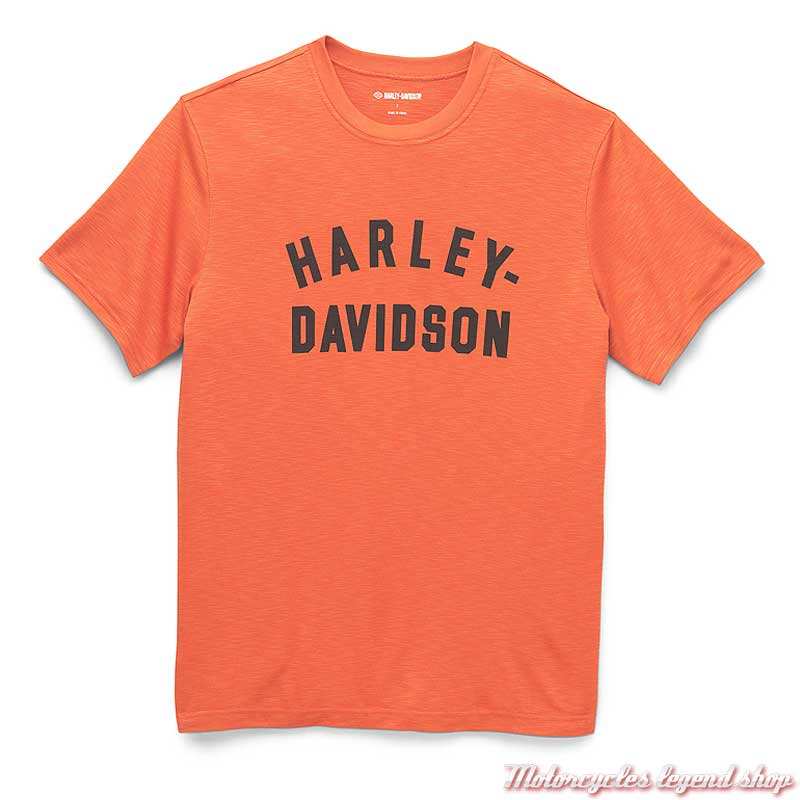 T-shirt Premium Staple orange Harley-Davidson homme, modal, polyester, manches courtes, 96329-22VM