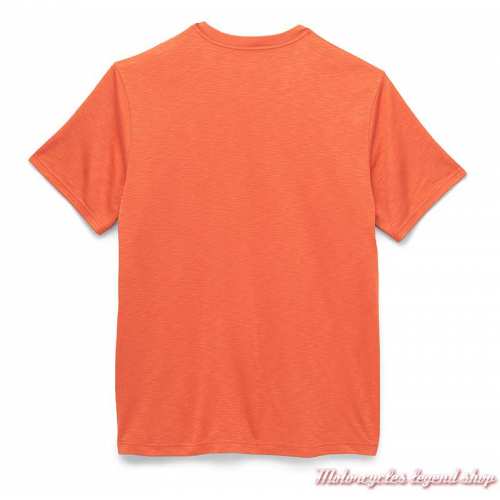 T-shirt Premium Staple orange Harley-Davidson homme, modal, polyester, manches courtes, dos, 96329-22VM
