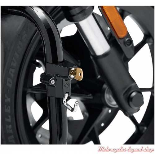 Support de verrouillage de casque noir Harley-Davidson, à clé, visuel, 92800020