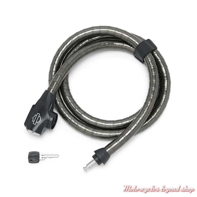 Cable antivol blindé Harley-Davidson, à clé, acier trempé, 46089-98B