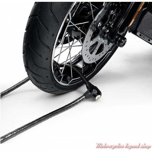 Cable antivol blindé Harley-Davidson, à clé, acier trempé, visuel 1, 46089-98B