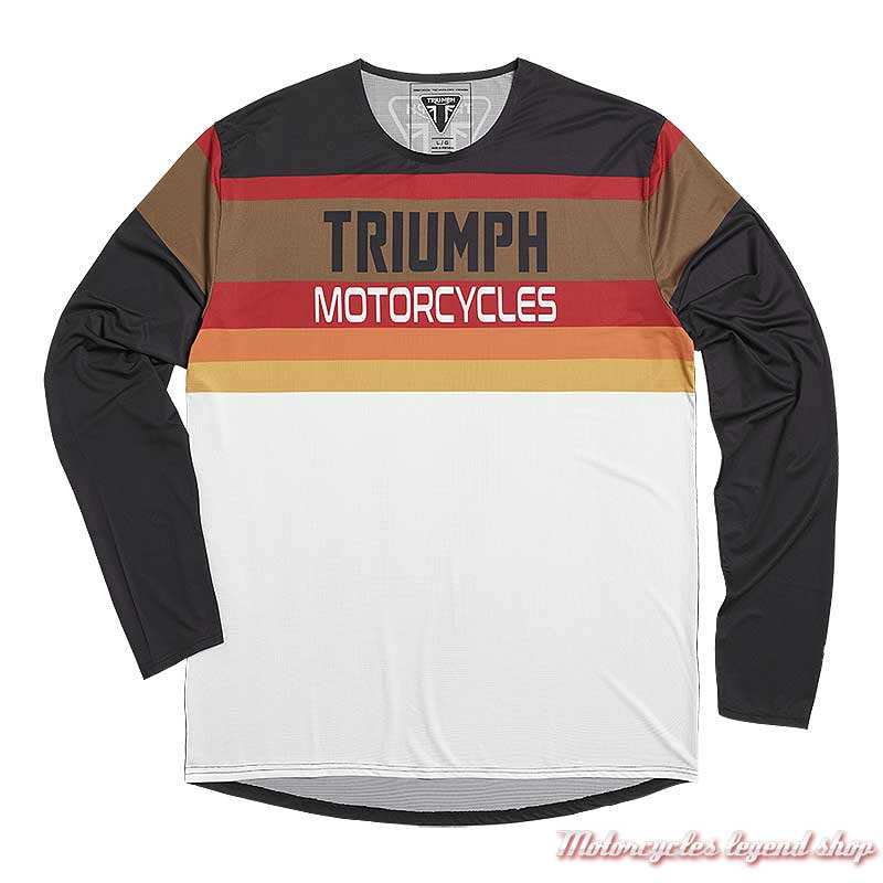 Maillot Intrepid homme Triumph, manches longues, noir, blanc, camel, rouge, polyester, MTSS22333 