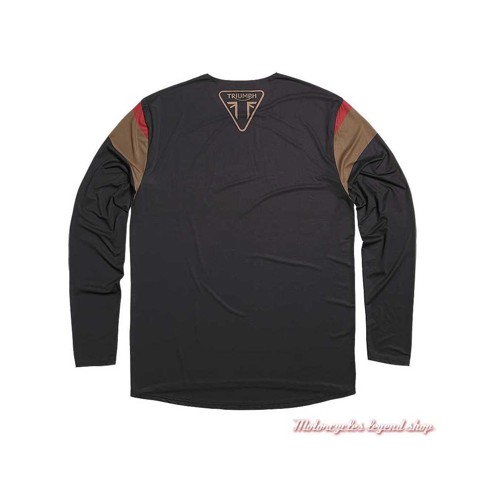 Maillot Intrepid homme Triumph, manches longues, noir, blanc, camel, rouge, polyester, dos, MTSS22333 