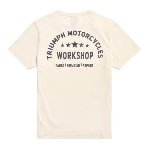 Tee-shirt Workshop Address Bone homme Triumph, manches courtes, coton, dos, MTSS22023