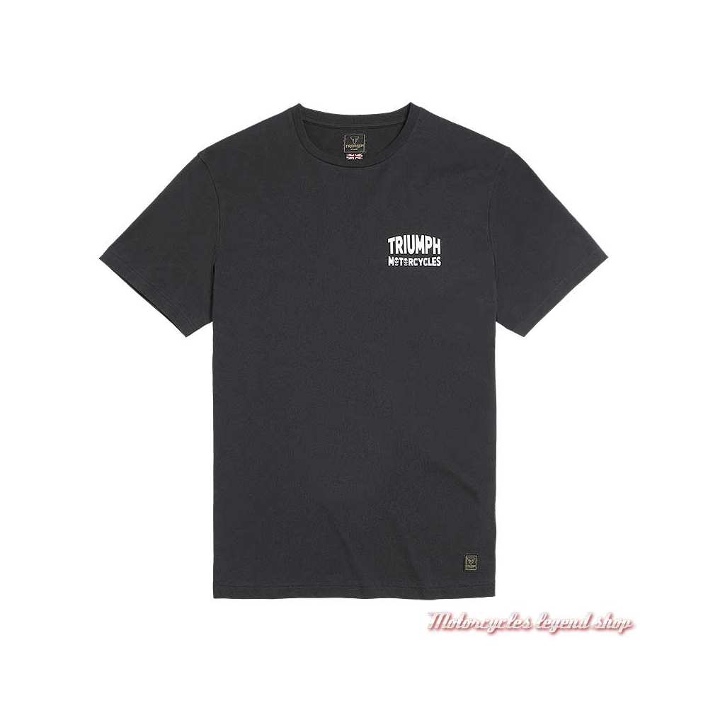Tee-shirt Reckless Black homme Triumph, manches courtes, coton, MTSS22017