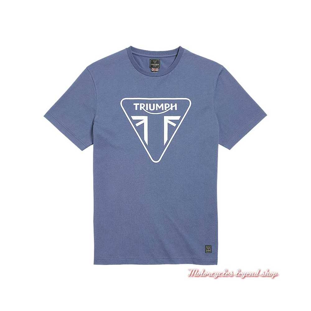Tee-shirt Helston Powder blue homme Triumph, manches courtes, coton, MTSS22010