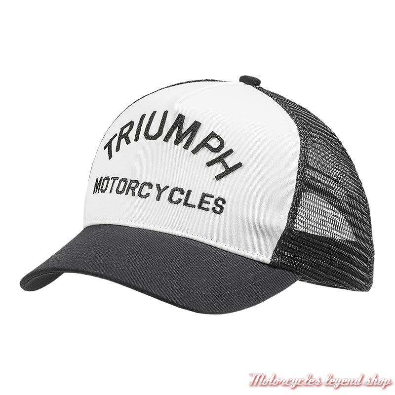 Casquette Coast Triumph, blanc, noir, arrière filet noir, réglable, MCAS22300