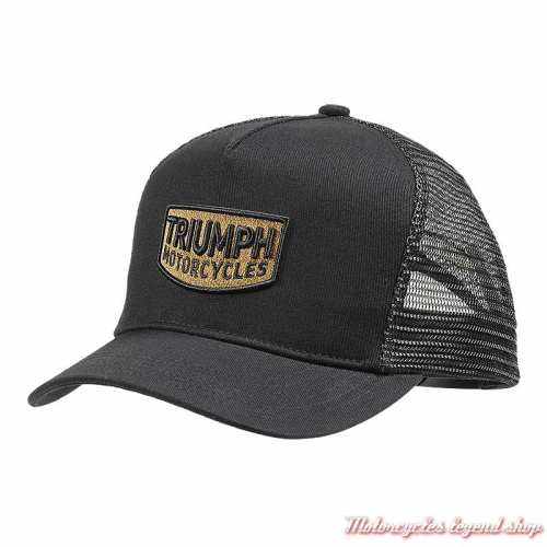 Casquette Dude Black Triumph, arrière filet noir, réglable, MCAS22310