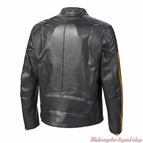 Blouson cuir Braddan Air Race Triumph homme, noir, perforé, airflow, dos, MLES22106