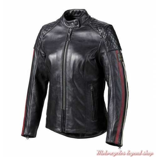 Blouson cuir Braddan Sport Triumph femme, noir, côté, MLLS21105