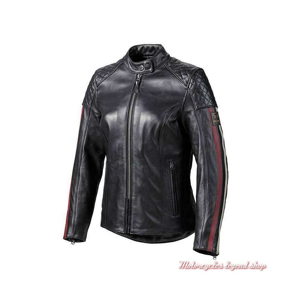 Blouson cuir Braddan Sport Triumph femme, noir, côté, MLLS21105