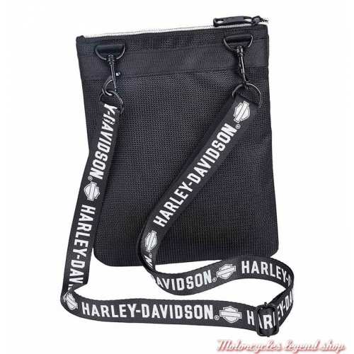 Sac pochette à bandoulière noir &amp; blanc Harley-Davidson, polyester, dos, 99616-OFFWB