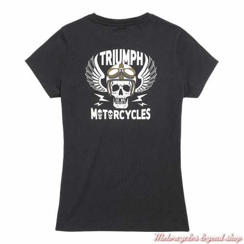 Tee-shirt Thelma femme Triumph, noir, Tee-shirt Reckless Black homme Triumph, manches courtes, coton, dos, MTSS22020