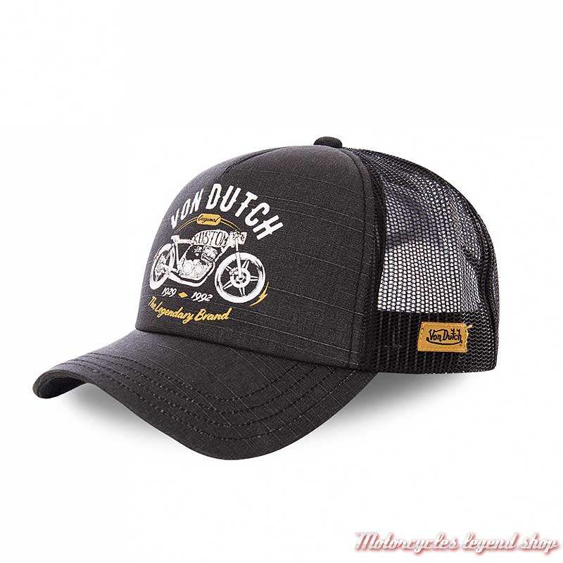 Casquette trucker The Legendary Brand Von Dutch, noir, polyester