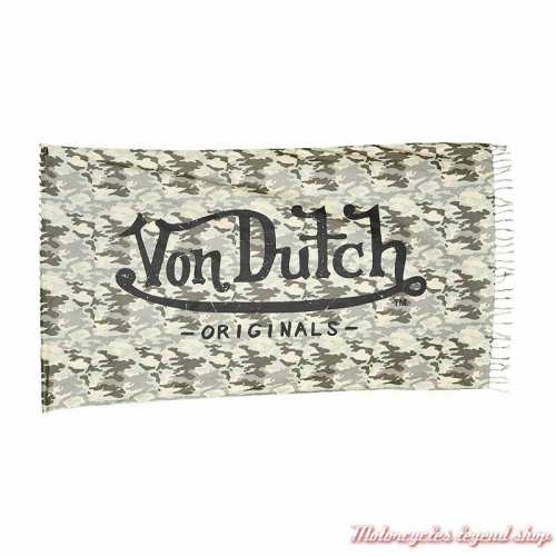 Chèche Camouflage Von Dutch, coton, kaki, beige, 90 x 180 cm