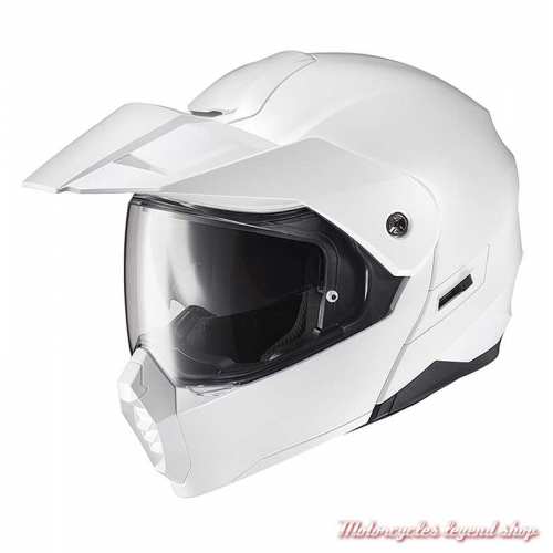 Casque C80 blanc perle HJC, modulable, visière, 106529