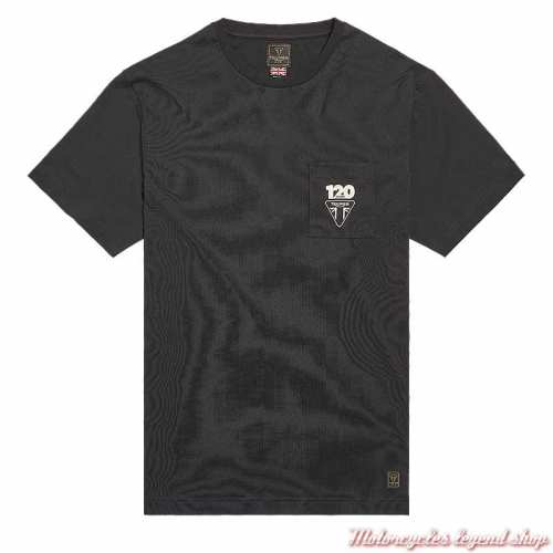 Tee-shirt 120 Years homme Triumph, noir, manches courtes, coton, MTSS22500