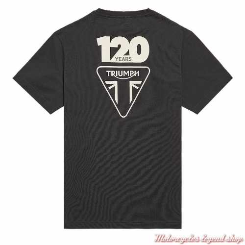 Tee-shirt 120 Years homme Triumph, noir, manches courtes, coton, dos, MTSS22500