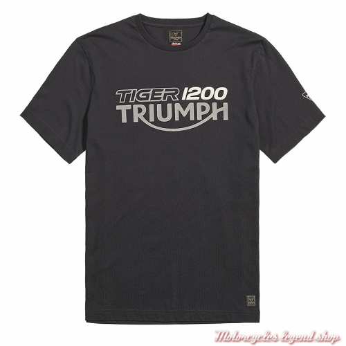 Tee-shirt Tiger 1200 homme, noir, manches courtes, coton, MTSS22403Triumph
