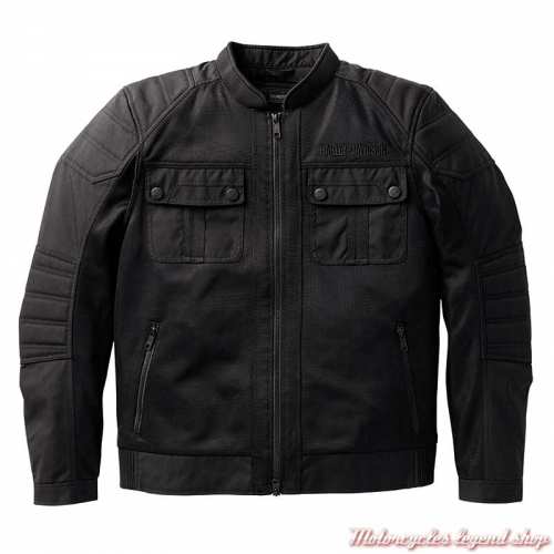 Blouson textile Zephyr Mixed Media Harley-Davidson homme, noir mesh, 98130-22EM