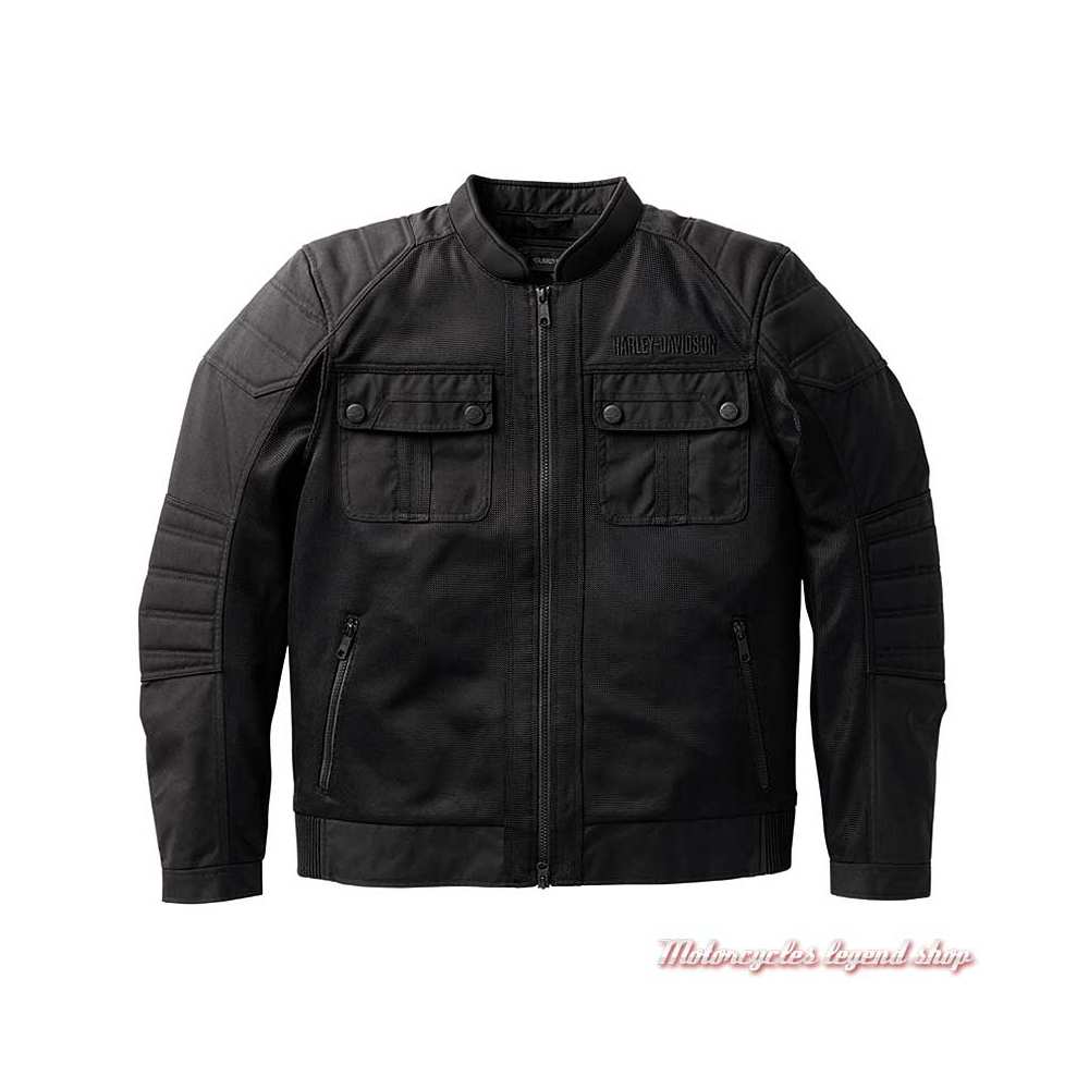 Blouson textile Zephyr Mixed Media Harley-Davidson homme, noir mesh, 98130-22EM