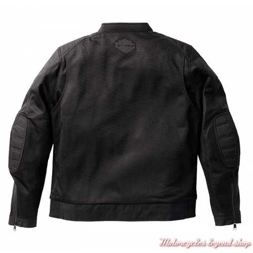 Blouson textile Zephyr Mixed Media Harley-Davidson homme, noir mesh, dos, 98130-22EM