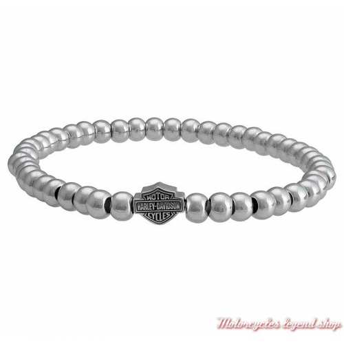 Bracelet petites perles argent Harley-Davidson femme
