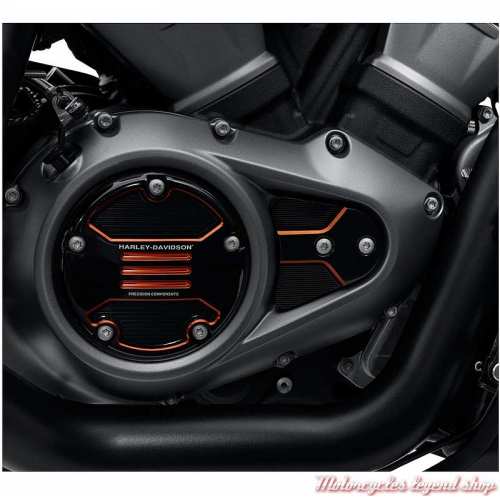 Medaillon d&#039;allumage Adversary Harley-Davidson, aluminium noir et orange, pour modèles Revolution Max, visuel, 14101393