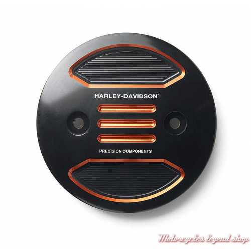 Cache de prise d'alternateur Adversary Harley-Davidson, aluminium noir et orange, pour modèles Revolution Max, 25701164