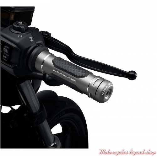 Embout de guidon Graphite Adversary Harley-Davidson aluminium gris, pour modèles Revolution Max, visuel 1, 55900248