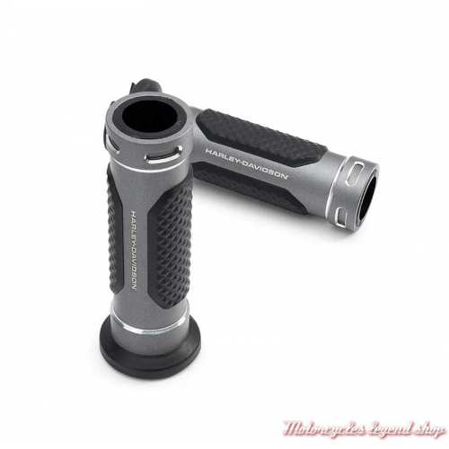 Poignées Adversary Harley-Davidson aluminium graphite, pour modèles Revolution Max, 56100449