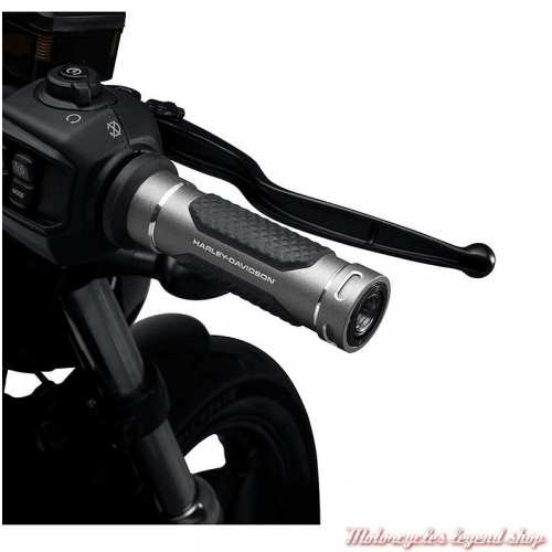 Poignées Adversary Harley-Davidson aluminium graphite, pour modèles Revolution Max, visuel, 56100449