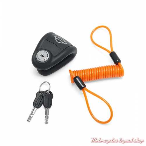 Bloque-disque avec alarme Harley-Davidson, cable orange, 92800012