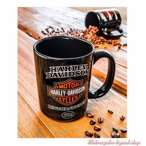 Mug American Legend Harley-Davidson, 45 cl, céramique noir, visuel, 3AMB4900