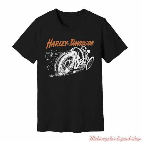 Tee-shirt Accelerate Harley-Davidson homme intage, noir, manches courtes, coton, 96526-22VM