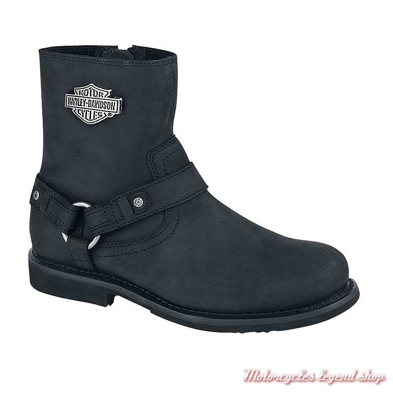 Boots Scout Harley-Davidson homme, cuir noir, zip, D95262