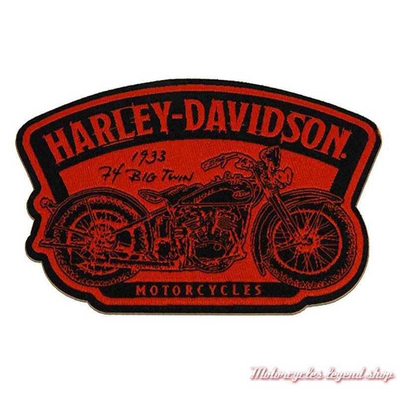 Patch Timeline Harley-Davidson, tissé, orange, noir, à coudre, 8011949