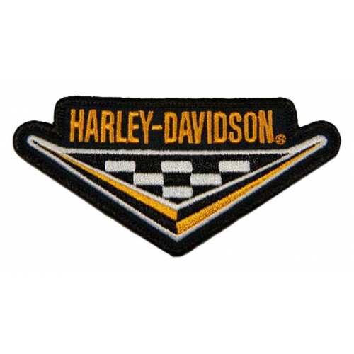 Patch Nostalgic Checkered Racing Harley-Davidson à coudre, 10 x 5 cm, 8013172