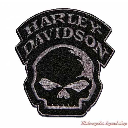 Patch Willie G. Harley-Davidson, noir, gris, à coudre, 10 x 9 cm, 8012861
