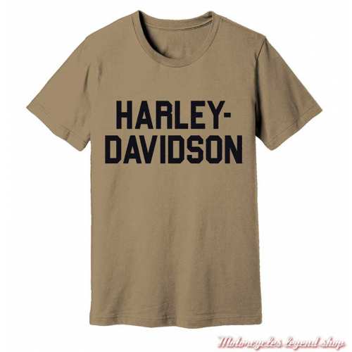 Tee-shirt Tan Harley-Davidson homme, beige, manches courtes, coton, 96367-22VM