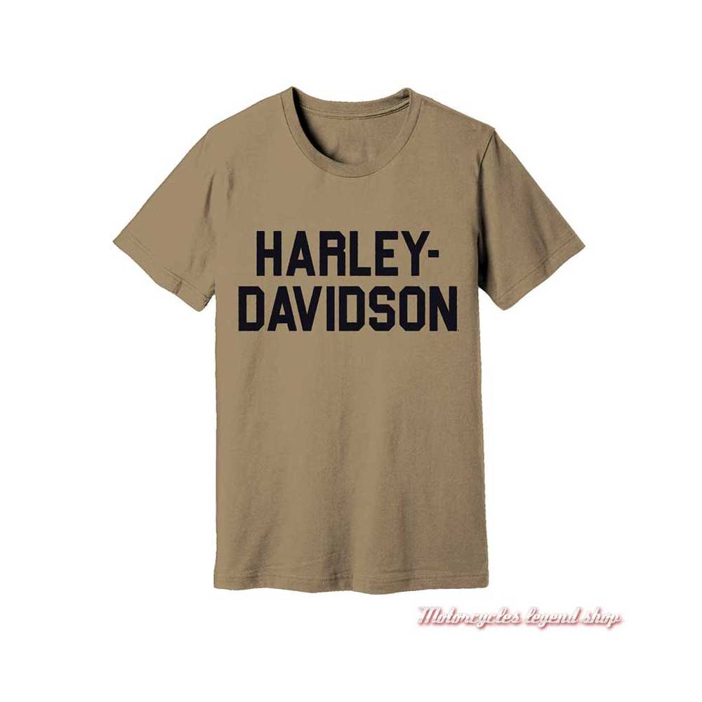Tee-shirt Tan Harley-Davidson homme, beige, manches courtes, coton, 96367-22VM