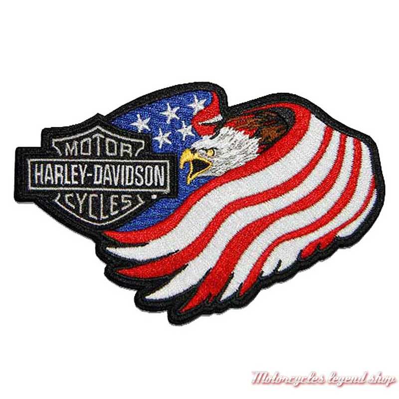 Patch American Flag USA Eagle Harley-Davidson, 12.5 x 9 cm, à coudre, 8012878
