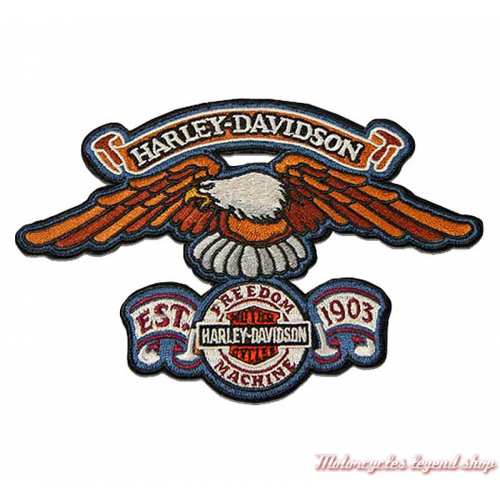 Patch Eagle Freedom Machine Harley-Davidson, marron, bleu, noir, 15 x 10 cm, 8012908 