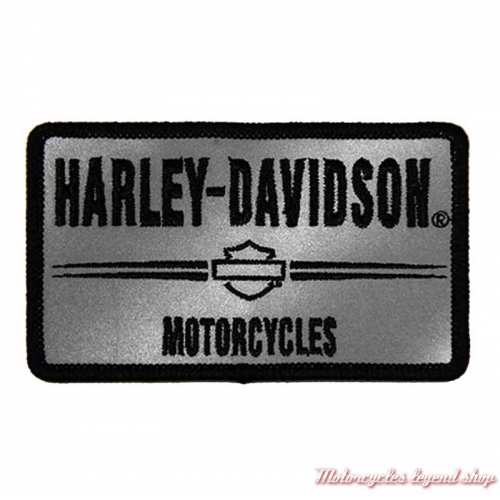 Patch reflective Harley-Davidson 7.5 x 5.5 cm, gris, noir, à coudre, 8011802