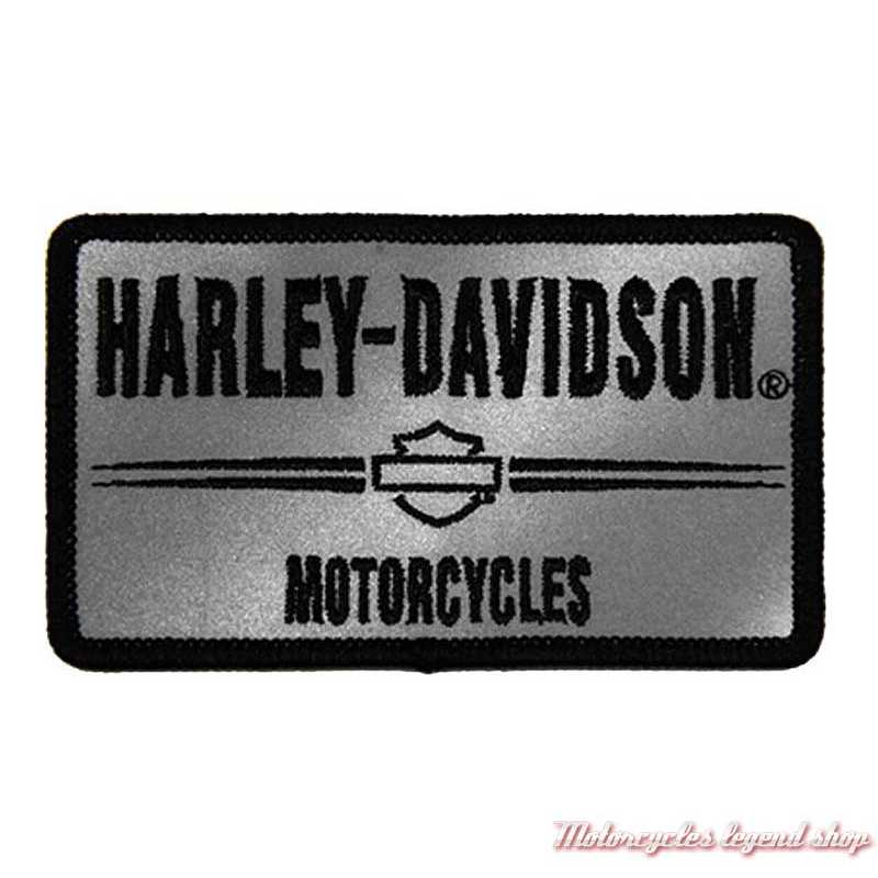 Patch reflective Harley-Davidson 7.5 x 5.5 cm, gris, noir, à coudre, 8011802