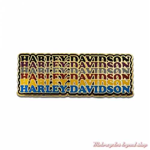 Pin's Stacked Text Harley-Davidson, multicolore, métal doré, 8013073