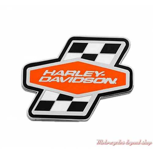 pins Racing Checkerred Harley-Davidson, orange, damier, noir, blanc, 8013080
