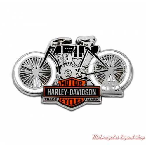 Pin's Vintage Motorcycle Harley-Davidson, 1903, argent, orange et blanc, 8013103