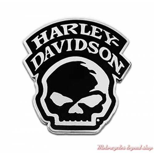 Pin's Willie G. Skull Harley-Davidson, argenté et noir, 8013042